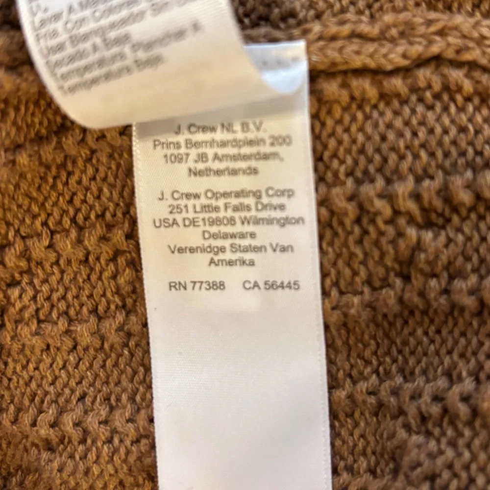 J. Crew Cotton Cable Knit Crewneck Sweater in Brown Size L. NWT
